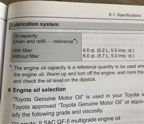 Toyota Avalon Oil Capacity (2000